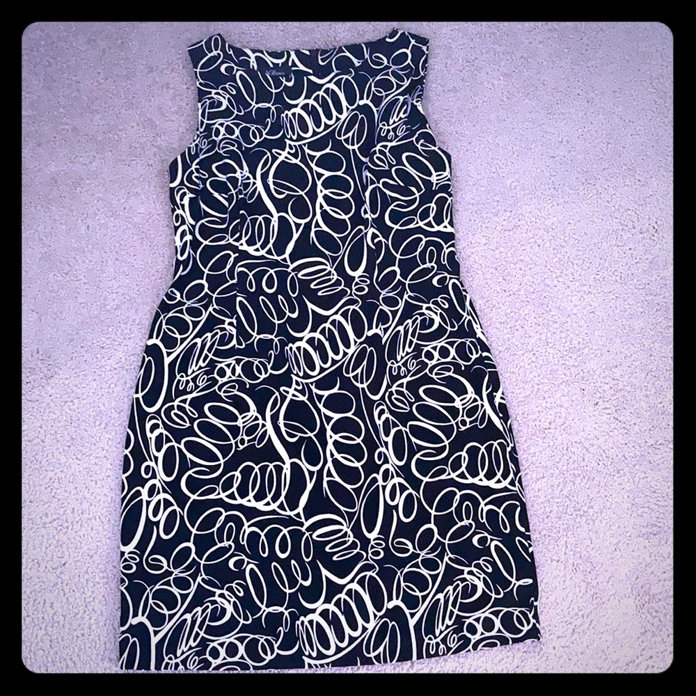 Black and white swirls dress